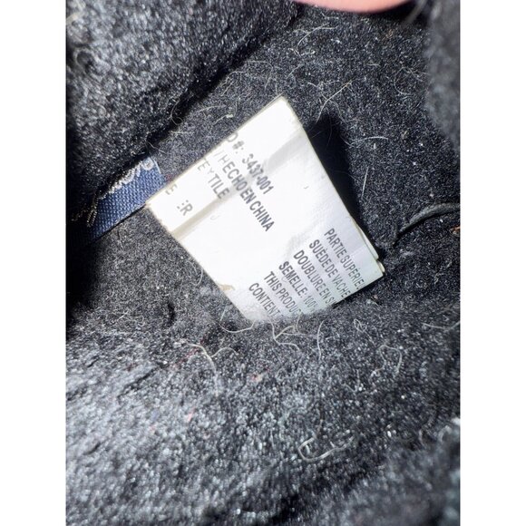 American Eagle Black Genuine Cow Suede Faux Fur Ankle Moccasin Booties Sz 9 - Picture 13 of 14